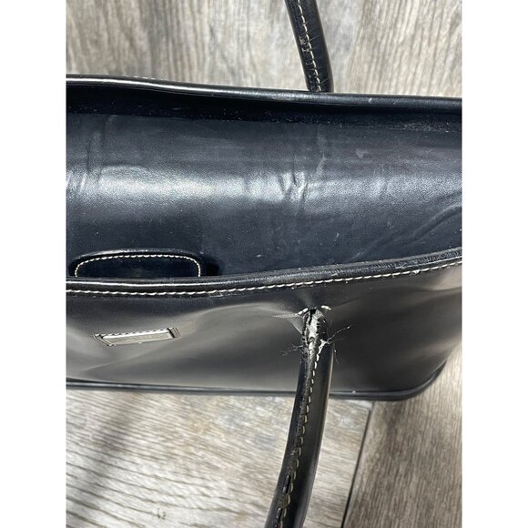 Dooney & Bourke Black Leather Tote Shoulder Bag Purse Handbag ParaSole Made USA - Picture 6 of 13